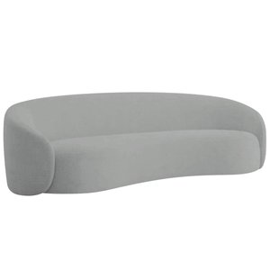 Sofá 3 Lugares 200cm Orgânico Luxo Recepção Amore Bouclé Cinza - Amarena Móveis