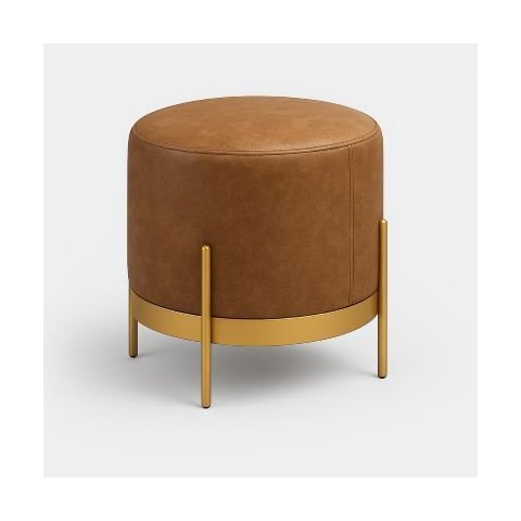 Puff Trento Base Metálica:caramelo