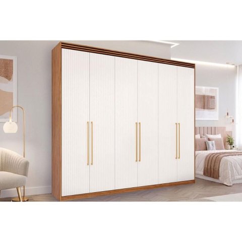 Guarda Roupa 6 Portas 5 Gavs Aurora Panan Cinamomo