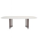 Ver imagem 1 de Mesa de Jantar 2.00 X 1.00 para 8 Cadeiras Tampo Laca Off White Lisboa - Exclusiva Dourado Automotiv