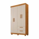 Ver imagem 2 de Guarda-Roupa 4 Portas 2 Gavetas 100% MDF Flórida Yescasa Branco/Cinamomo/Off White