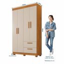 Ver imagem 3 de Guarda-Roupa 4 Portas 2 Gavetas 100% MDF Flórida Yescasa Branco/Cinamomo/Off White