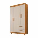 Ver imagem 2 de Guarda-Roupa 4 Portas 2 Gavetas 100% MDF Flórida Yescasa Branco/Cinamomo/Off White