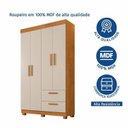 Ver imagem 7 de Guarda-Roupa 4 Portas 2 Gavetas 100% MDF Flórida Yescasa Branco/Cinamomo/Off White