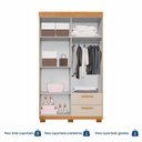 Ver mais imagens de Guarda-Roupa 4 Portas 2 Gavetas 100% MDF Flórida Yescasa Branco/Cinamomo/Off White