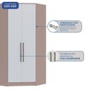 Ver imagem 7 de Guarda-Roupa Canto Closet com 2 Portas e 2 Gavetas MDF Requinte+ Bege/Duna/Branco