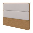 Ver imagem 2 de Cabeceira Casal Loop Amendoa Clean Tecido Corano Bege Lopas