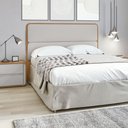 Ver imagem 1 de Cabeceira Casal Loop Amendoa Clean Tecido Corano Bege Lopas