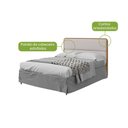 Ver imagem 5 de Cabeceira Casal Loop Amendoa Clean Tecido Corano Bege Lopas