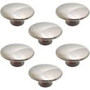 Ver imagem 1 de Kit 6 Puxadores 200 Tucson Ponto Níquel Escovado para Móveis Armários e Gavetas