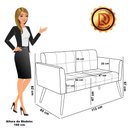 Ver imagem 7 de Sofá Namoradeira 2 Lugares Pés Palito Castanho Elisa Nozes/linho Grafite A26 D03 - D'Rossi