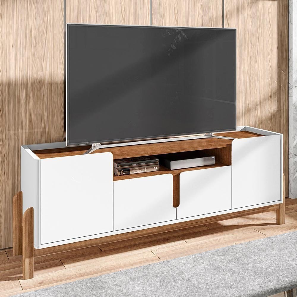 Rack para Tv Belly Branco Cedro | MadeiraMadeira