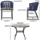Ver imagem 2 de Mesa com 4 Cadeiras de Jantar Roma 100cm e Noronha em Aluminío Marrom Corda Nautica Estofado 5 Trama