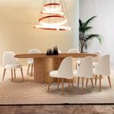 Ver imagem 1 de Mesa de Jantar Suiça 220cm Madeira Tampo Laminado Orgânico com 8 Cadeiras Suiça