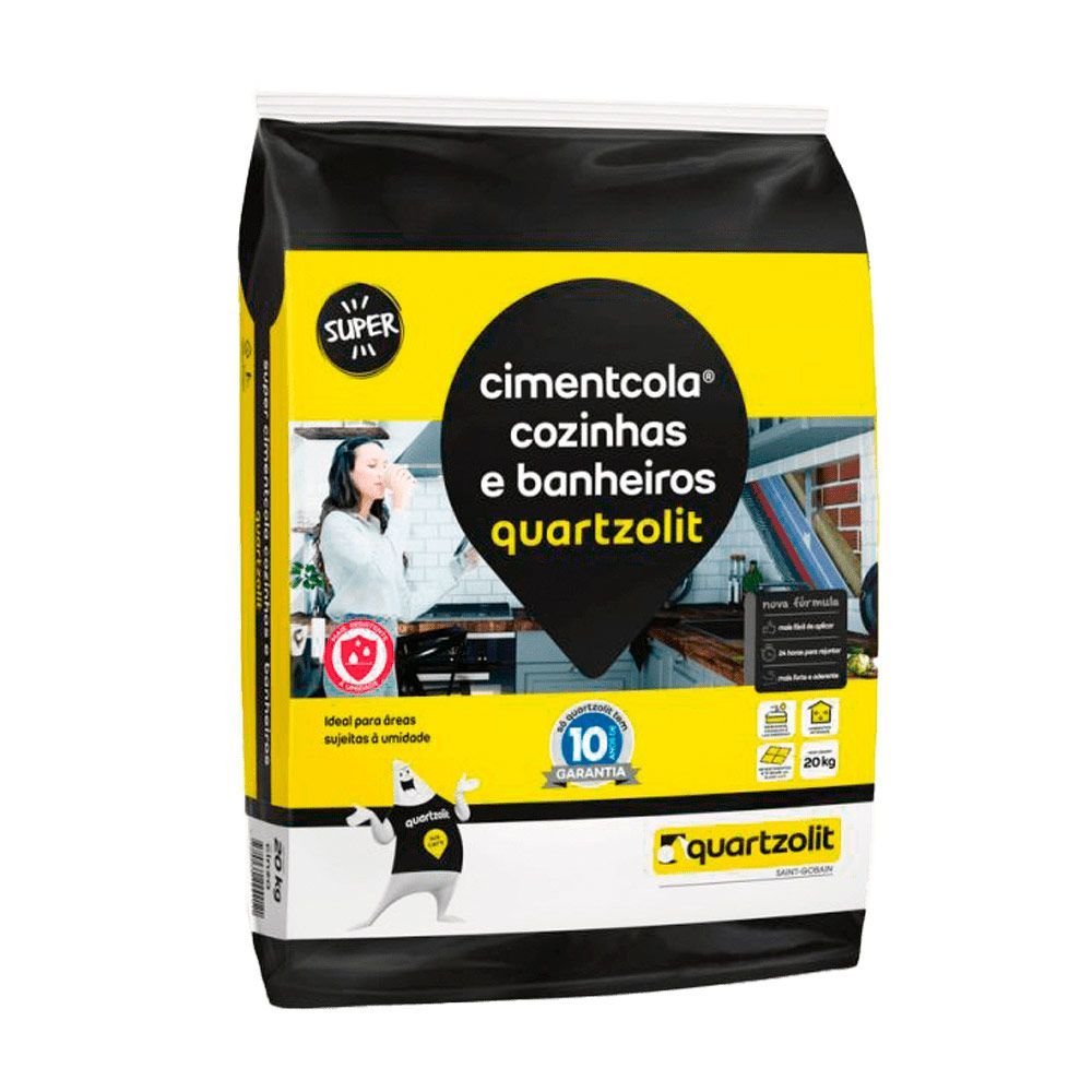 Cimentcola para Cozinha e Banheiros Quartzolit 20kg - 1
