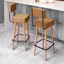 Ver imagem 2 de Kit 04 Banquetas Alta para Cozinha Área Gourmet Barcelona com Encosto Couríssimo Amarula - Desk Desi