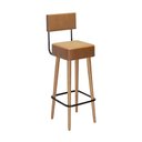 Ver imagem 5 de Kit 04 Banquetas Alta para Cozinha Área Gourmet Barcelona com Encosto Couríssimo Amarula - Desk Desi