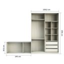 Ver imagem 5 de Guarda Roupa Closet Modulado sem Portas 2 Peças, 3 Gavetas, 2 Cabideiros Prime Luciane Móveis