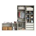 Ver imagem 2 de Guarda Roupa Closet Modulado sem Portas 2 Peças, 3 Gavetas, 2 Cabideiros Prime Luciane Móveis