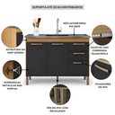 Ver imagem 6 de Balcão Cozinha para Pia 120cm sem Tampo 2 Portas 3 Gavetas