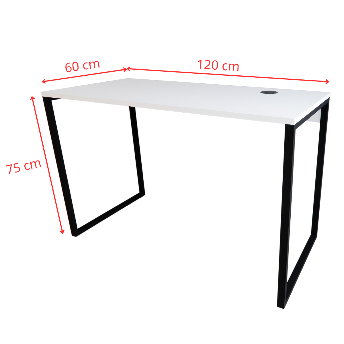 Mesa Escrivaninha Home Office Estilo Industrial 100% Mdf com Usb/tipo-c Embutido:branco - 4