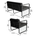 Ver imagem 2 de Conjunto 1 Namoradeira e 1 Poltrona Área Externa Santiago em Alumínio e Fibra Sintética Acesse Móvei