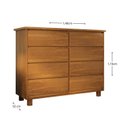 Ver imagem 4 de Cômoda Classic 8 Gavetas Madeira Maciça Marrom/Mogno Mel