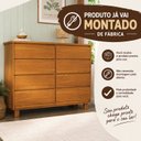 Ver imagem 7 de Cômoda Classic 8 Gavetas Madeira Maciça Marrom/Mogno Mel