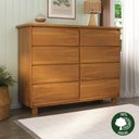 Ver imagem 3 de Cômoda Classic 8 Gavetas Madeira Maciça Marrom/Mogno Mel