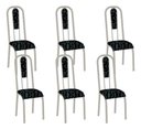 Ver imagem 1 de Kit 6 Cadeiras Madri Corino Preto Lirio Tubo Champanhe