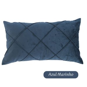 Capa Almofada Veludo Retangular Baguete 30x50 Cm - Azul Marinho