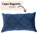 Ver imagem 2 de Capa Almofada Veludo Retangular Baguete 30x50 Cm - Azul Marinho