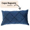 Capa Almofada Veludo Retangular Baguete 30x50 Cm - Azul Marinho - 2