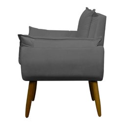 Poltrona Decorativa para Consultório Opala Suede Herrero Cor:cinza - 3