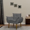 Ver imagem 7 de Poltrona Decorativa para Consultório Opala Suede Herrero Cor:cinza