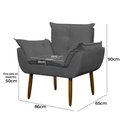 Ver imagem 5 de Poltrona Decorativa para Consultório Opala Suede Herrero Cor:cinza