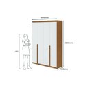 Ver imagem 2 de Guarda Roupa Casal 4 Portas e 2 Gavetas Alonzo Amendoa - Lopas