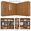 Ver imagem 6 de Guarda-Roupa de Canto Modulado com Espelho 15 Portas 6 Gavetas Inglaterra Marrom/Cinamomo