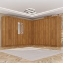 Ver imagem 1 de Guarda-Roupa de Canto Modulado com Espelho 15 Portas 6 Gavetas Inglaterra Marrom/Cinamomo