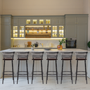 Ver imagem 6 de Kit 6 Banquetas Alta para Cozinha Junco Degradê Bancada Bistrô Balcão Ilhas Área Gourmet Piscina