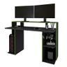 Mesa Gamer para PC Computador Preta Verde com Suporte Headset Gaia Permobili - 5