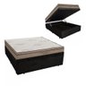 Cama Box Baú Casal Suede + Colchão Molas Ensacadas Pró Vida 73X138X188:Preto - 1