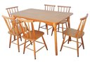 Ver imagem 2 de Jogo de Jantar Colonial Brisa Mesa 137x80 Cm + 06 Cadeiras Mel Rustico