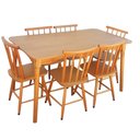 Ver imagem 1 de Jogo de Jantar Colonial Brisa Mesa 137x80 Cm + 06 Cadeiras Mel Rustico