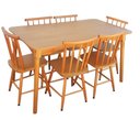 Ver imagem 1 de Jogo de Jantar Colonial Brisa Mesa 137x80 Cm + 06 Cadeiras Mel Rustico