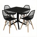 Ver imagem 2 de Conjunto Mesa Orion Quadrada + 4 Cadeiras Kaila Dsw Lamobilia