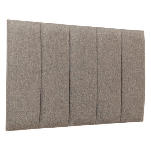 Cabeceira Solteiro Linho Cinza Placa Modulada Estofada Ripada Adesiva