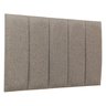 Cabeceira Solteiro Linho Cinza Placa Modulada Estofada Ripada Adesiva - 1