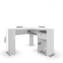 Ver imagem 4 de Escrivaninha em L com Gaveta e Prateleira 112,5cm Glamour Branco