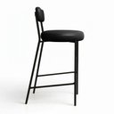 Ver imagem 5 de Banqueta Cozinha Média com Encosto Kit 3 Industrial Preto Londres PU Facto D03 - D'Rossi